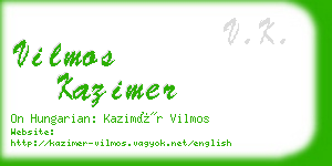 vilmos kazimer business card